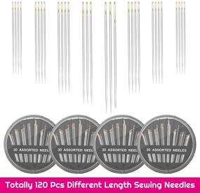 img 1 attached to Cridoz 4 Pack: All-in-One Hand Sewing Needles with Threader & Seam Ripper for Sewing and Crafting Projects