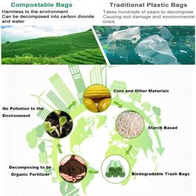 img 3 attached to 🌱 Environmentally-Friendly Compostable Trash Bags: 3 Gallon Biodegradable Small Garbage Bags for Bathroom, Office, and Home Bins (100 Counts)