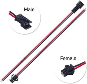 img 1 attached to 🔌 BTF-LIGHTING 20 Pairs 2pin SM JST 15cm Cable Female/Male Connectors for Single Color LED Strip (5050, 3528, 5630)