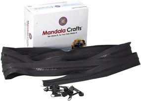 img 3 attached to 🧵 5-Yard Black Plastic Zipper Roll with 10 Sliders by Mandala Crafts: Ideal for Sewing, Replacement, and Upholstery Projects, Size 5 Coil