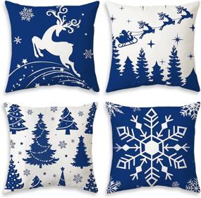 img 4 attached to Pillow Christmas Decorative Snowflakes Pattern