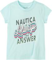 стильная графическая девчачья футболка nautica girls размер x large - идеальная для модно одетых девочек. логотип