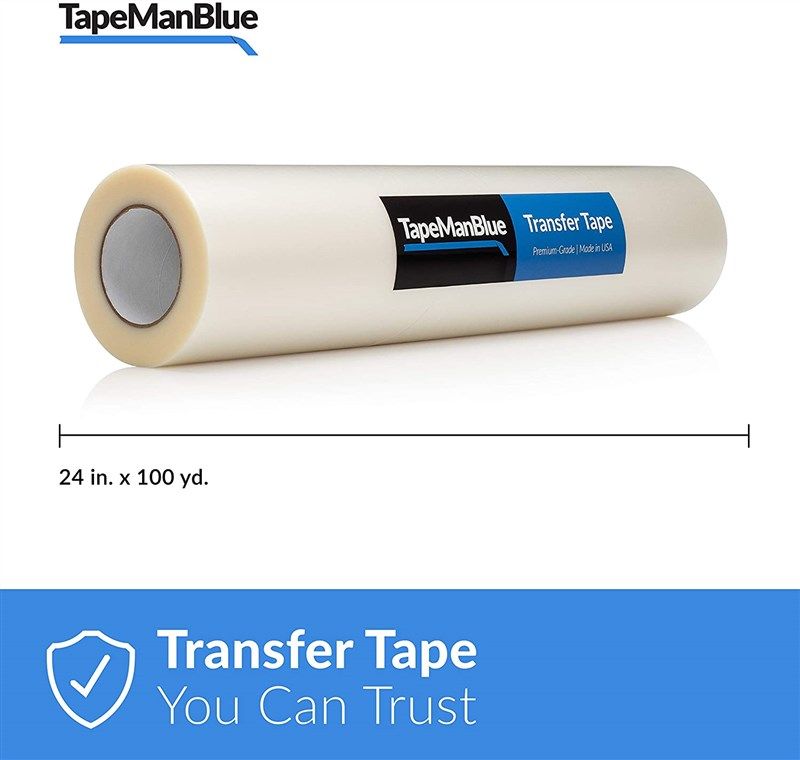 TapeManBlue 24 inch x 100 Yard Roll of Vinyl Transfer Tape Paper