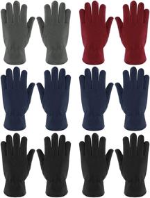 img 4 attached to ❄️ Polar Fleece Gloves for Boys' Winter Outfits, Ideal for Cold Weather