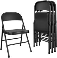 cosco all-steel metal folding chair - full-size, double braced, 4-pack, black: ultimate comfort and durability for all occasions! logo