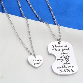 img 3 attached to 👵 FEELMEM Nana's Girl Heart Pendant Granddaughter Necklace: A Sentimental Grandma Necklace Set - Perfect Family Jewelry for a Memorable Birthday Gift