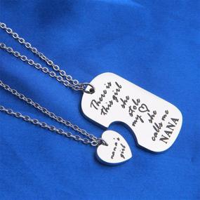 img 2 attached to 👵 FEELMEM Nana's Girl Heart Pendant Granddaughter Necklace: A Sentimental Grandma Necklace Set - Perfect Family Jewelry for a Memorable Birthday Gift