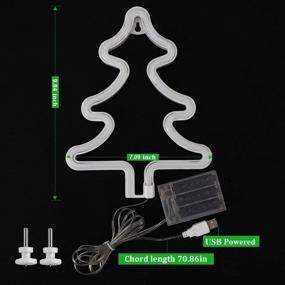 img 2 attached to Vibrant Green Christmas Tree Neon Signs - LED Wall Decor for Kids Room, Bar, Parties, and Home - Battery or USB Operated Neon Light Sign