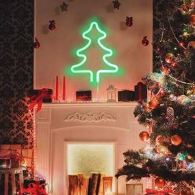 img 3 attached to Vibrant Green Christmas Tree Neon Signs - LED Wall Decor for Kids Room, Bar, Parties, and Home - Battery or USB Operated Neon Light Sign