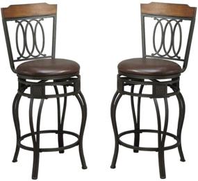 img 1 attached to 🪑 Poundex PDEX-F1523 Bobkona Earline 24" Brown Swivel Bar Stool Set - Pack of 2: Enhance Your Space with Comfortable Seat Height!