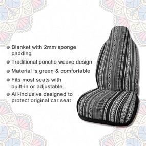 img 3 attached to uxcell 10pcs Blanket Baja Bucket Seat Cover Protector Set - Multi-color, Durable for Car Auto