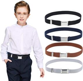img 4 attached to Convenient 4PCS Elastic Buckle Kids Boys' Accessories for Easy Styling