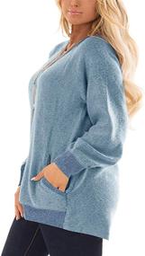 img 3 attached to 👚 DOLNINE Plus Size Sweatshirts: Color Block Pocket Tops with Long Sleeves for Women