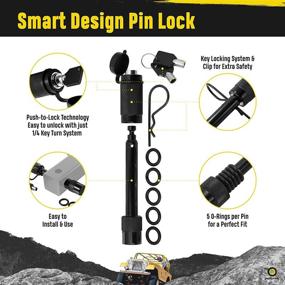 img 2 attached to Motormic Trailer Hitch Lock - 5/8" Extra Long Black Pin with One Locking System - Includes 1 Safety Clip and 5 Anti-Rattle O-Rings - Fits 2" and 2.5" Tow Receivers (Class III, IV, V)