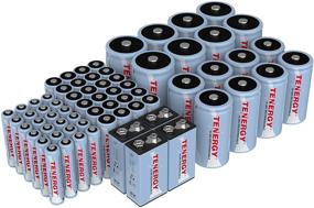 img 4 attached to 🔋 Tenergy Rechargeable Batteries Combo - AA AAA C D 9V NiMH Batteries (68-Pack) - 24 AA 2500mAh Cells, 24 AAA 1000mAh Cells, 8 C 5000mAh Cells, 8 D 10000mAh Cells, and 4-Cell 9V Batteries