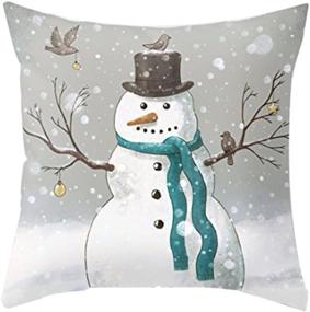 img 2 attached to 🎄 Aremazing 18x18 Inch Christmas Snowman Super Soft Throw Pillow Case for Home Office Decor - Let It Snow Holiday Cushion Cover