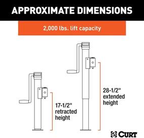 img 3 attached to CURT 28321 Weld-On Pipe-Mount Swivel Trailer Jack: 2,000 lbs. Capacity, 10 Inches Vertical Travel - Ultimate Solution for Reliable Trailer Support