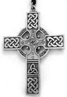 🍀 pewter celtic knotwork irish cross pendant: exquisite craftsmanship and size logo