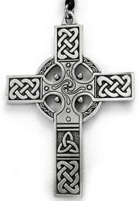 img 2 attached to 🍀 Pewter Celtic Knotwork Irish Cross Pendant: Exquisite Craftsmanship and Size
