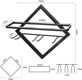 img 3 attached to 🍷 JJDPARTS 2 Пакета Навесной Металлический Винный Стеллаж с Подвесным Держателем для Стекла - Держатель для Бутылок и Стекла для Дома и Кухонного Декора (2 Пакета)