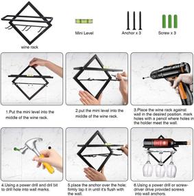 img 1 attached to 🍷 JJDPARTS 2 Пакета Навесной Металлический Винный Стеллаж с Подвесным Держателем для Стекла - Держатель для Бутылок и Стекла для Дома и Кухонного Декора (2 Пакета)
