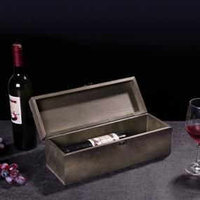 img 2 attached to 🍷 Set of 2 Rustic Wooden Wine Gift Box & Carrying Case with Chalkboard Label - MyGift