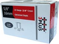 🔫 3plus 71/16 22 ga 3/8-inch crown staples - 5/8-inch leg length - galvanized fine wire - 10,000/box logo