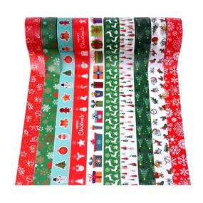 img 4 attached to 🎁 MIAHART 20 Rolls Christmas Washi Tape Set: Decorative Xmas Masking Tape for Holiday Gift Wrapping, Party Decorations