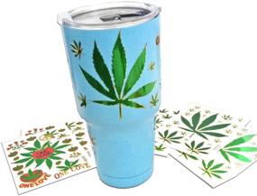 img 3 attached to 🌿 Vibrant Cannabis Marijuana Leaf Scrapbook Stickers - 6 Sheets, Reflective - 4 X 5.25 Inch./sheet