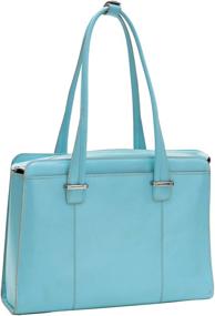 img 1 attached to Women Briefcase Leather Blue McKlein