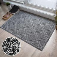 🚪 brighaus extra large outdoor indoor door mat - non-slip heavy duty front welcome doormat rug - black/white (32" x 44") logo
