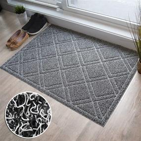 img 4 attached to 🚪 BrigHaus Extra Large Outdoor Indoor Door Mat - Non-Slip Heavy Duty Front Welcome Doormat Rug - Black/White (32" x 44")