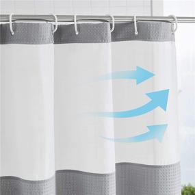 img 2 attached to 🛀 Bedsure Light Grey Waffle Weave Fabric Shower Curtain | Waterproof, Machine Washable Bathroom Curtain with 12 Hooks | 72x84 Inch