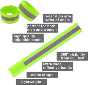 img 3 attached to 🏃 High Visibility Reflective Bands - 8 Pack for Arm/Wrist/Ankle/Leg - Reflective Running Gear for Men and Women - Night Running, Walking, Cycling Reflectors