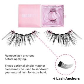 img 2 attached to 👑 Princess Glamnetic Magnetic Half Lashes - Natural Looking Short Cat Eye Flared Half Lash Set with 6-Magnet Band, Reusable Eyelashes for Small Eyes, Up to 60 Wears - 1 Pair