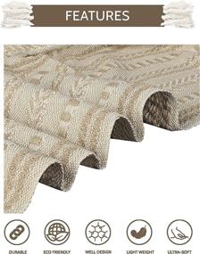 img 1 attached to 🛋️ Boho Farmhouse Throw Blanket: Brown Cotton Stripe Cozy Bed Blanket with Fringe - Soft and Luxury for Living Room Decor, Couch, Chair & Everyday Use - 50 x 60 Inches