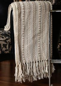 img 3 attached to 🛋️ Boho Farmhouse Throw Blanket: Brown Cotton Stripe Cozy Bed Blanket with Fringe - Soft and Luxury for Living Room Decor, Couch, Chair & Everyday Use - 50 x 60 Inches