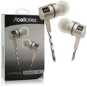 img 4 attached to Acellories Premium Superior Metal High Performance Earbuds Headphones (White)