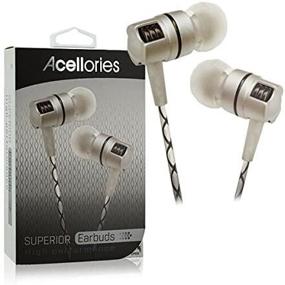 img 1 attached to Acellories Premium Superior Metal High Performance Earbuds Headphones (White)