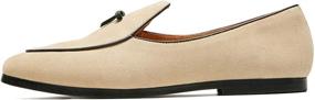 img 2 attached to 👞 Men's Vintage Loafers Belgian Slip-Ons by Journey West - Classic Shoes for a Sophisticated Look