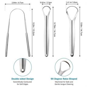 img 3 attached to 👅 YLYL 3 PCS Metal Tongue Scraper: Effective Tongue Scrapers for Adults and Kids - Stainless Steel Tongue Scrappers for Optimal Oral Hygiene - Portable Tongue Cleaner