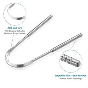 img 2 attached to 👅 YLYL 3 PCS Metal Tongue Scraper: Effective Tongue Scrapers for Adults and Kids - Stainless Steel Tongue Scrappers for Optimal Oral Hygiene - Portable Tongue Cleaner