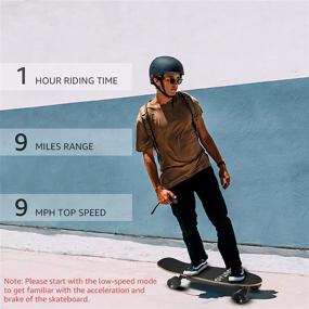 img 3 attached to 🛹 Electric Skateboard with Remote Control - Perfect for Adults, Teens, and Kids Beginners | Ideal for Commuting and Cruising | Features 4000 mAh Battery | Provides 1 Hour of Riding Time | Reaches Top Speed of 12.4 Mph | Covers 9 Miles Range | Crafted with 7 Layers Maple Deck