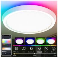 🔆 airand smart ceiling light: wifi led flush mount, color changing & dimmable, alexa & google home compatible, music rgb, low profile light fixture - 35w 12inch for bedroom and living room логотип