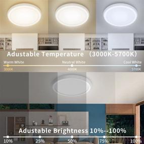 img 3 attached to 🔆 Airand Smart Ceiling Light: WiFi LED Flush Mount, Color Changing & Dimmable, Alexa & Google Home Compatible, Music RGB, Low Profile Light Fixture - 35W 12Inch for Bedroom and Living Room