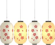 8 x 14 inch traditional japanese style beige white silk cherry blossom lantern set of 4 - waterproof indoor outdoor festival theme birthday party home yard lanterns for japanese eateries decor - artstudy логотип