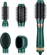 💁 4 in 1 hair dryer brush set – interchangeable hot air brush head for volumizing, curling, drying, and straightening – green, with negative ion technology to reduce frizz and static logo