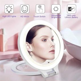 img 2 attached to Versatile and Rechargeable Magnifying Mirror with Adjustable Lighting Modes and Rotation: 10X 1X Double Sided Magnification Makeup Vanity Mirror