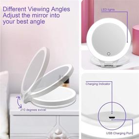 img 1 attached to Versatile and Rechargeable Magnifying Mirror with Adjustable Lighting Modes and Rotation: 10X 1X Double Sided Magnification Makeup Vanity Mirror