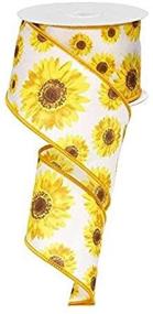 img 2 attached to 🌻 10 Yards of 2.5-inch Sunflower Wired Edge Ribbon